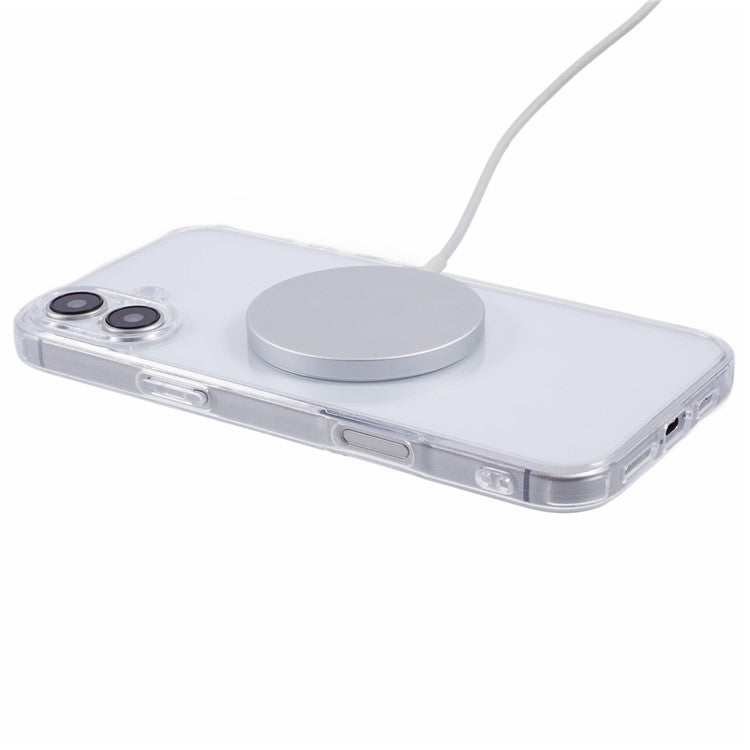 For iPhone 16 Plus Case Compatible with MagSafe CD Vein TPU+Acrylic Phone Cover - Blue