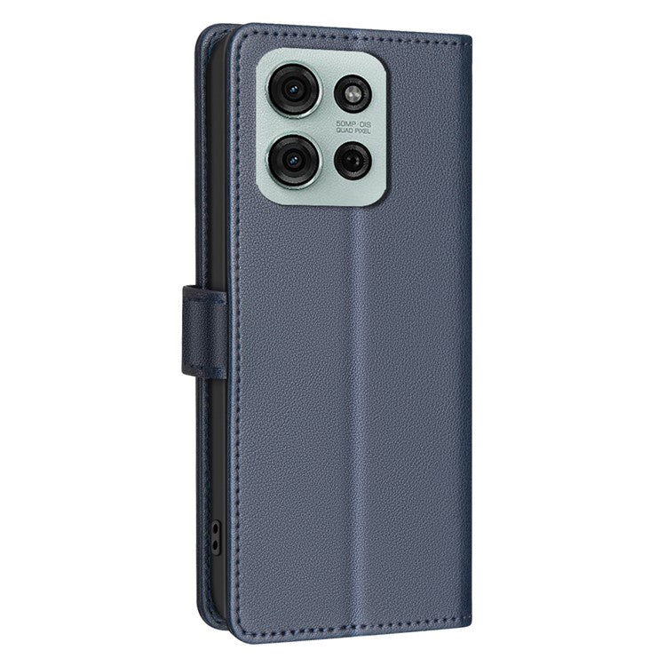 BINFEN COLOR BF32 For Motorola Moto G75 5G Leather Case Wallet RFID Blocking Phone Cover - Blue