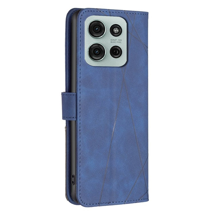 BINFEN COLOR BF05 For Motorola Moto G75 5G Case Leather Phone Cover Wallet Stand - Blue