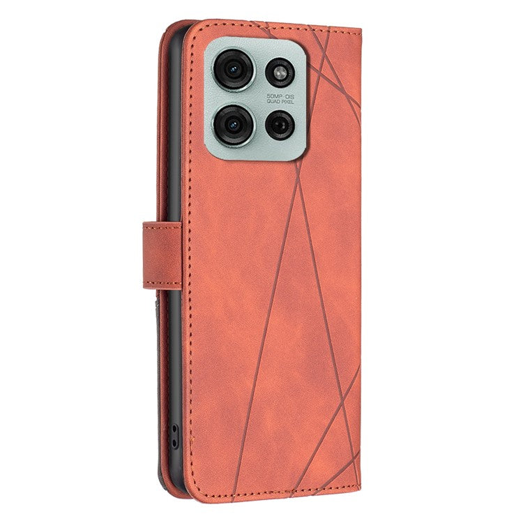 BINFEN COLOR BF05 For Motorola Moto G75 5G Case Leather Phone Cover Wallet Stand - Brown