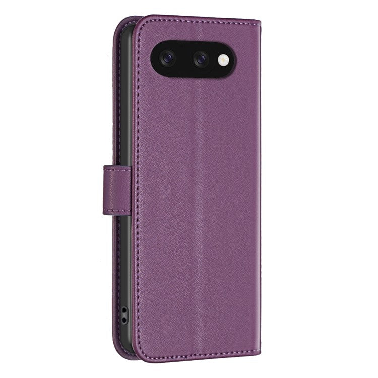 BINFEN COLOR BF17 For Google Pixel 9a Case Wallet Folio Flip Leather Cover - Dark Purple