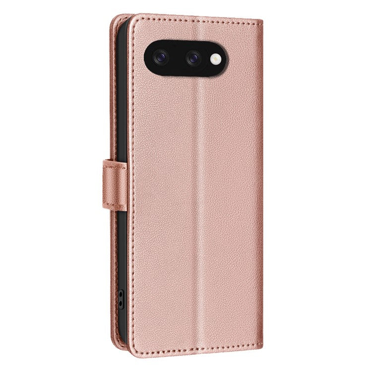 BINFEN COLOR BF32 For Google Pixel 9a Leather Case Wallet RFID Blocking Phone Cover - Rose Gold