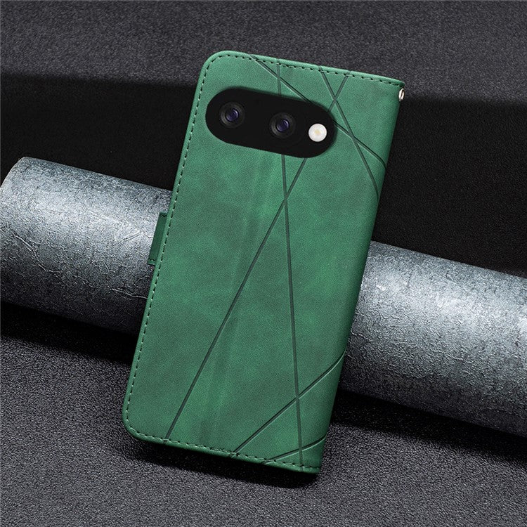 BINFEN COLOR BF05 For Google Pixel 9a Case Leather Phone Cover Wallet Stand - Green