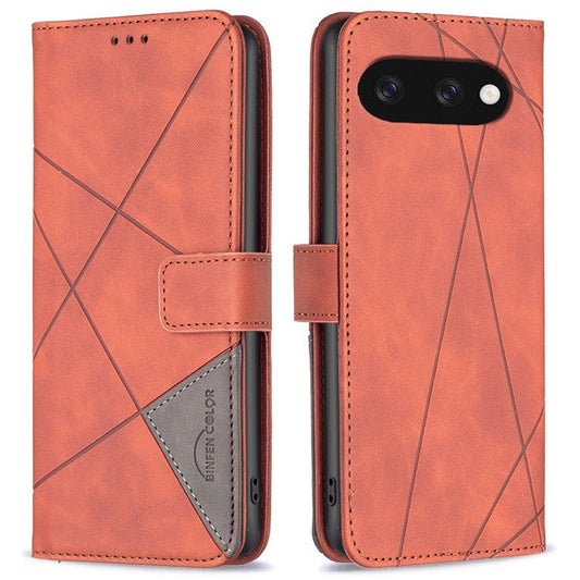 BINFEN COLOR BF05 For Google Pixel 9a Case Leather Phone Cover Wallet Stand - Brown