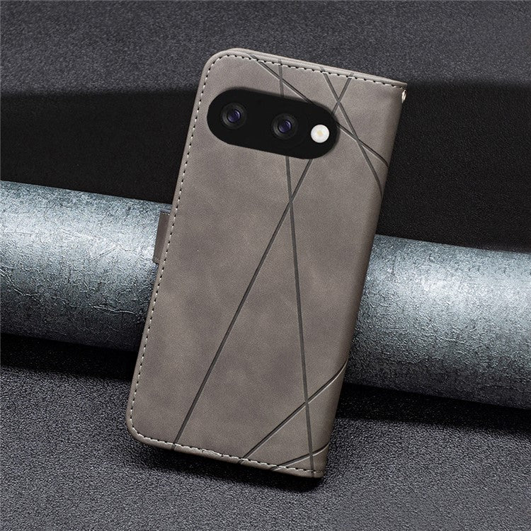 BINFEN COLOR BF05 For Google Pixel 9a Case Leather Phone Cover Wallet Stand - Grey