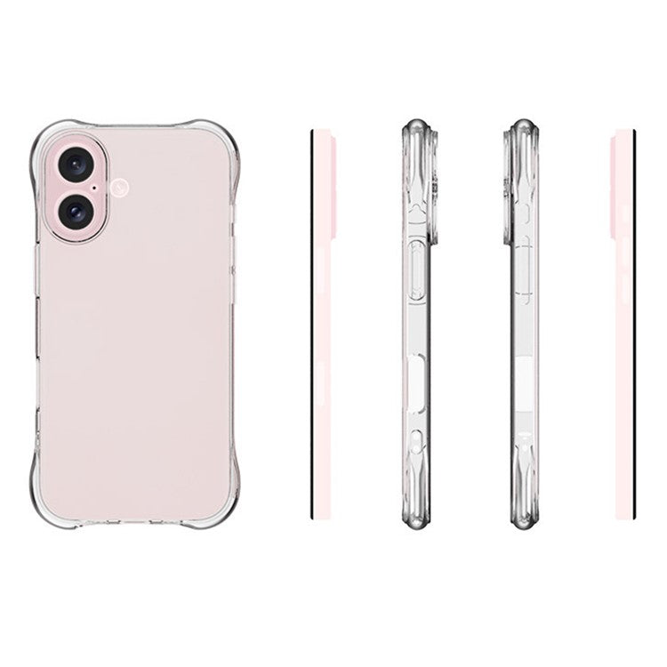 WANLONFENG WL Series for iPhone 16 TPU Case 2.0mm Phone Cover with Tempered Glass Film