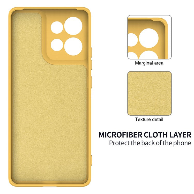 For Motorola Moto G75 5G Case Liquid Silicone Anti-Scratch Phone Cover with Hand Strap - Yellow