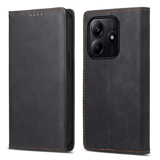DF-05 For Xiaomi Redmi Note 14 5G / 14 4G Wallet Case RFID Blocking PU Leather Phone Cover - Black
