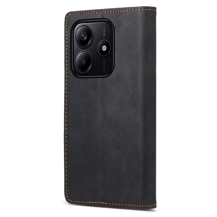 DF-05 For Xiaomi Redmi Note 14 5G / 14 4G Wallet Case RFID Blocking PU Leather Phone Cover - Black