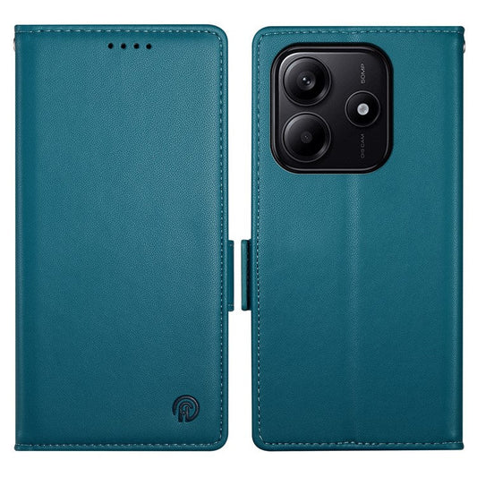 DF-010 For Xiaomi Redmi Note 14 5G / 14 4G Stand Case PU Leather Wallet Phone Cover - Blue