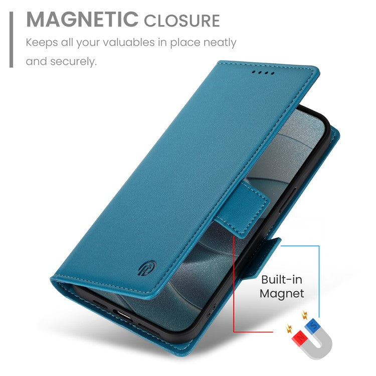 DF-010 For Xiaomi Redmi Note 14 5G / 14 4G Stand Case PU Leather Wallet Phone Cover - Blue