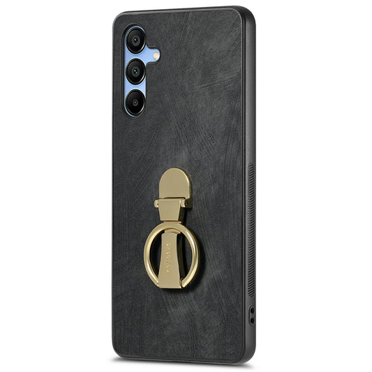CASENEO D22 For Samsung Galaxy A16 4G / 5G Case Folding Kickstand Retro Leather Back Phone Cover - Black