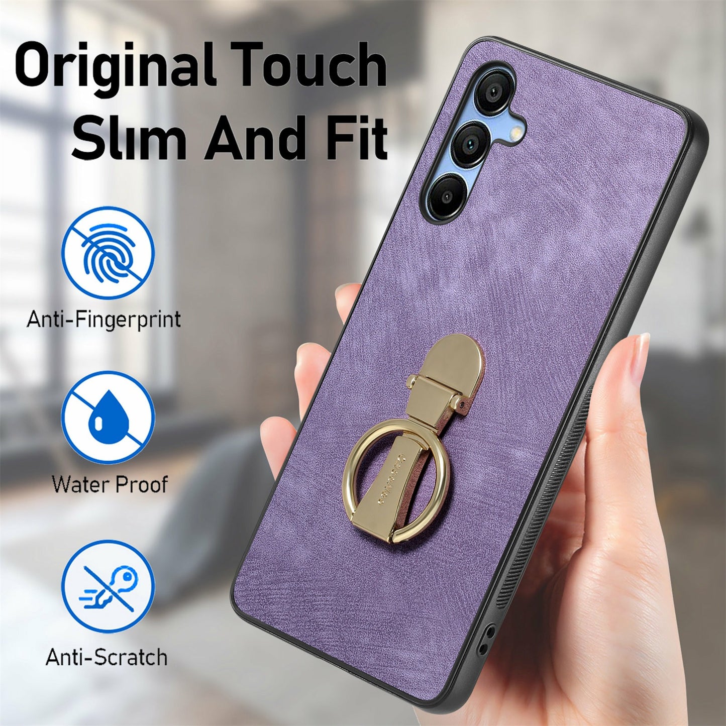CASENEO D22 For Samsung Galaxy A16 4G / 5G Case Folding Kickstand Retro Leather Back Phone Cover - Brown