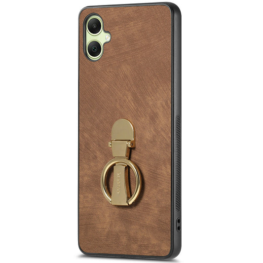 CASENEO D22 For Samsung Galaxy A06 Case Folding Kickstand Retro Leather Back Phone Cover - Brown