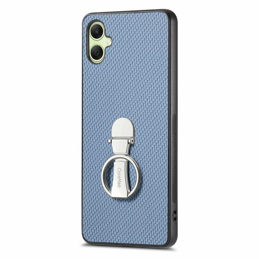 CASENEO C1-19 For Samsung Galaxy A06 Case Folding Kickstand Leather Back Cover Carbon Fiber Texture - Blue