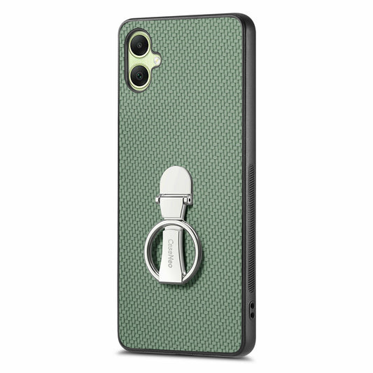 CASENEO C1-19 For Samsung Galaxy A06 Case Folding Kickstand Leather Back Cover Carbon Fiber Texture - Green