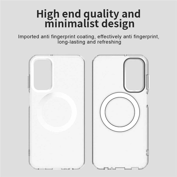 For Samsung Galaxy M15 5G / F15 5G Case Compatible with MagSafe PC+TPU+PET Anti-Drop Phone Cover - White