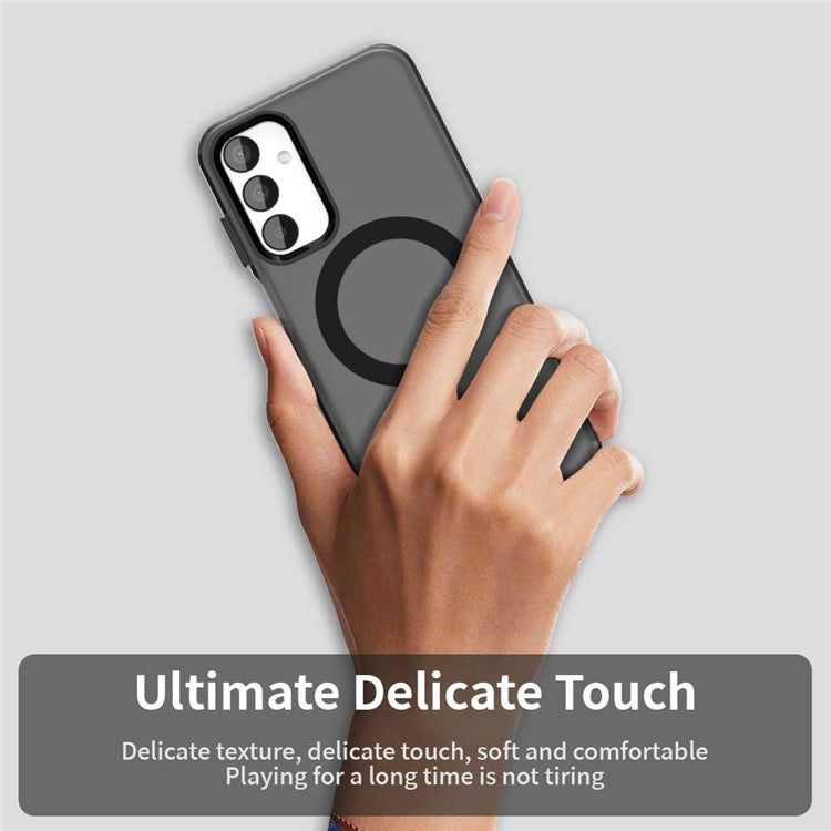 For Samsung Galaxy M15 5G / F15 5G Case Compatible with MagSafe PC+TPU+PET Anti-Drop Phone Cover - Black