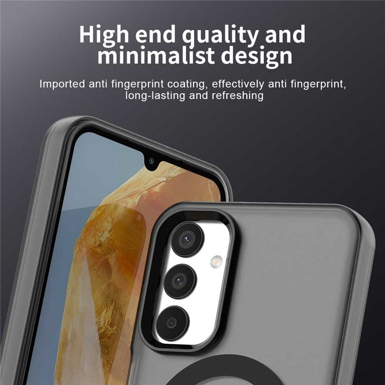 For Samsung Galaxy M15 5G / F15 5G Case Compatible with MagSafe PC+TPU+PET Anti-Drop Phone Cover - Black