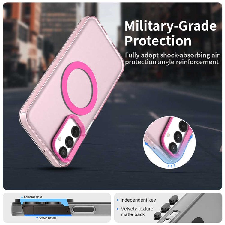 For Samsung Galaxy M15 5G / F15 5G Case Compatible with MagSafe PC+TPU+PET Anti-Drop Phone Cover - Red