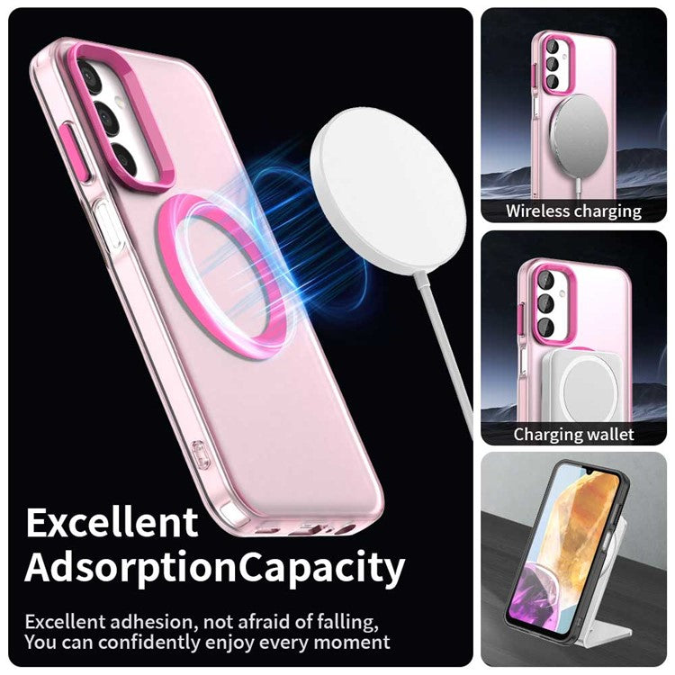 For Samsung Galaxy M15 5G / F15 5G Case Compatible with MagSafe PC+TPU+PET Anti-Drop Phone Cover - Red