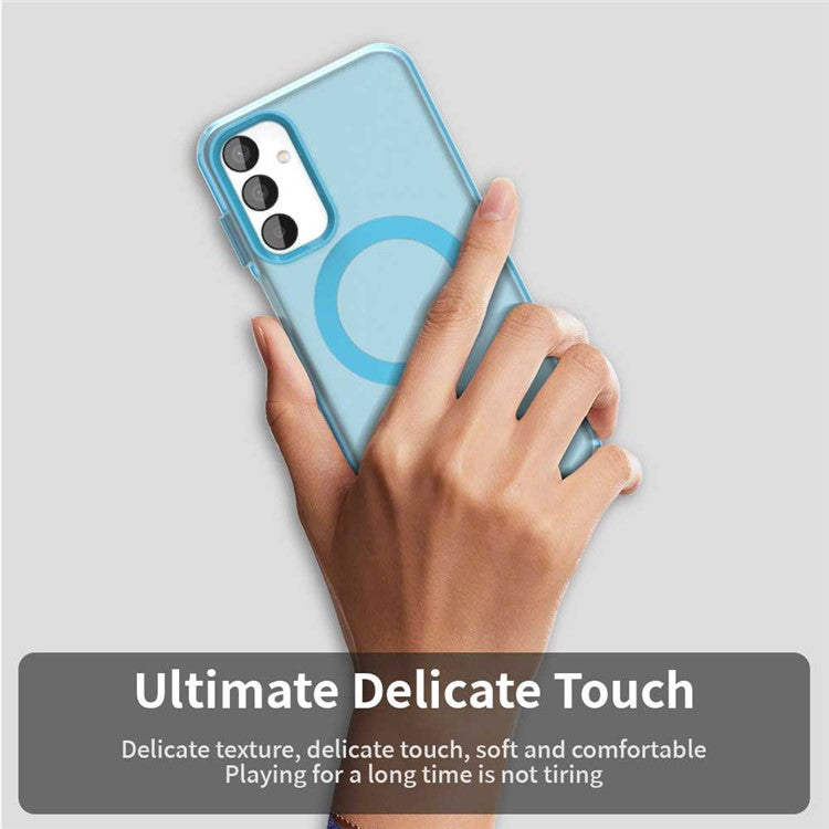 For Samsung Galaxy M15 5G / F15 5G Case Compatible with MagSafe PC+TPU+PET Anti-Drop Phone Cover - Blue