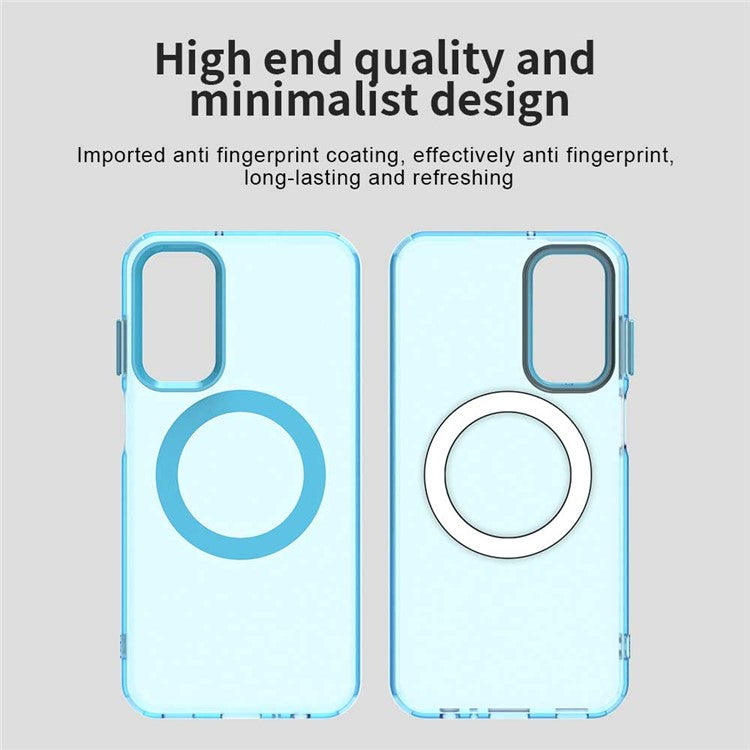 For Samsung Galaxy M15 5G / F15 5G Case Compatible with MagSafe PC+TPU+PET Anti-Drop Phone Cover - Blue