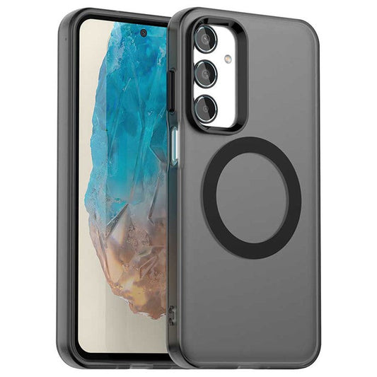 For Samsung Galaxy M35 5G Case Compatible with MagSafe PC+TPU+PET Anti-Drop Phone Cover - Black