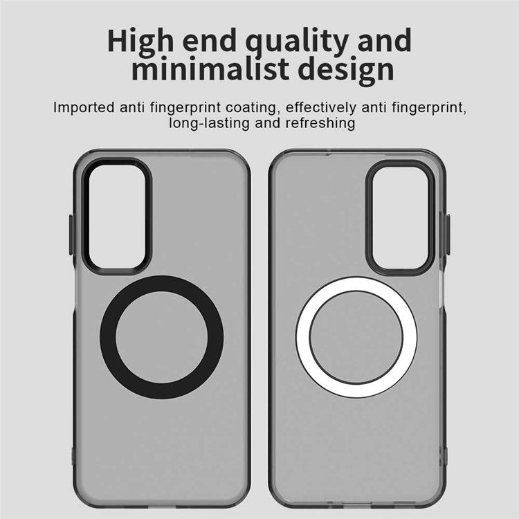 For Samsung Galaxy M35 5G Case Compatible with MagSafe PC+TPU+PET Anti-Drop Phone Cover - Black