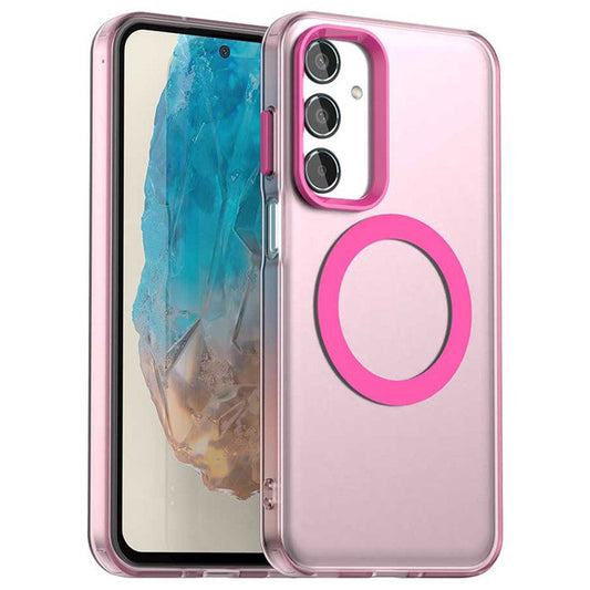 For Samsung Galaxy M35 5G Case Compatible with MagSafe PC+TPU+PET Anti-Drop Phone Cover - Red