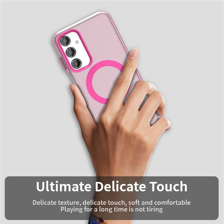 For Samsung Galaxy M35 5G Case Compatible with MagSafe PC+TPU+PET Anti-Drop Phone Cover - Red