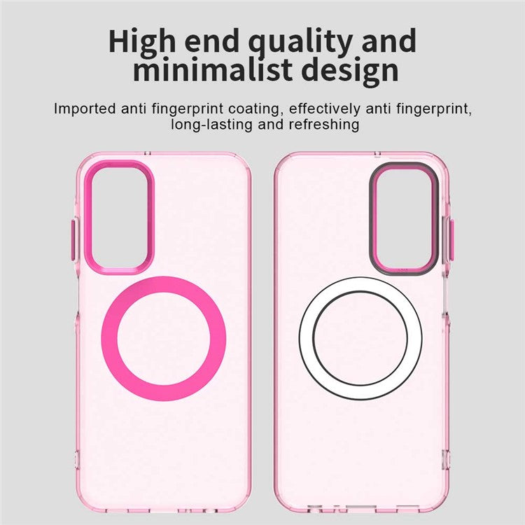 For Samsung Galaxy M35 5G Case Compatible with MagSafe PC+TPU+PET Anti-Drop Phone Cover - Red