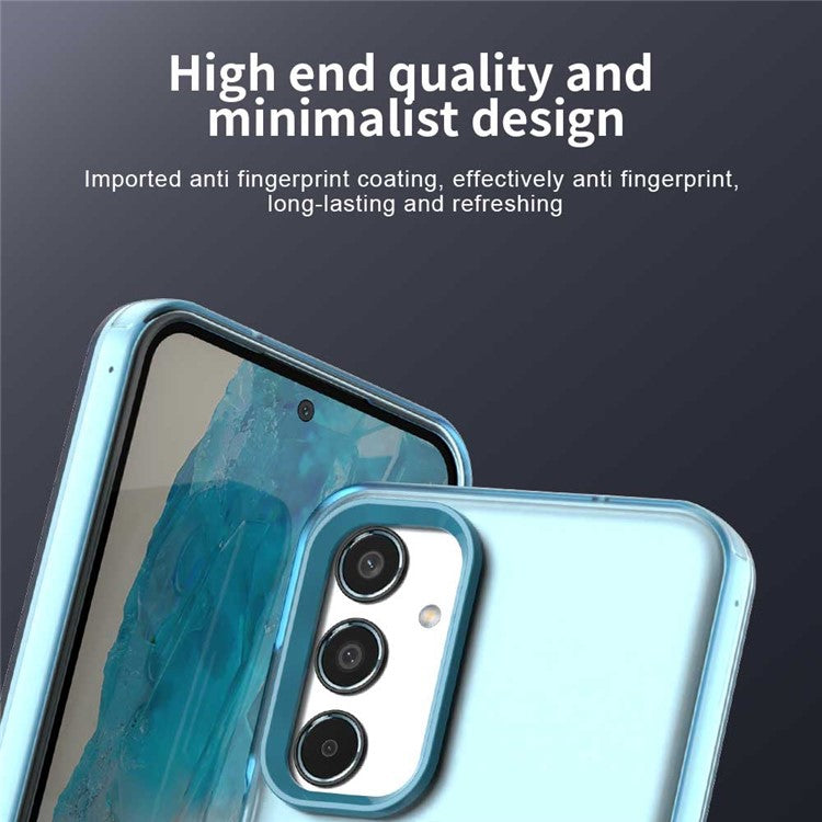 For Samsung Galaxy M35 5G Case Compatible with MagSafe PC+TPU+PET Anti-Drop Phone Cover - Blue