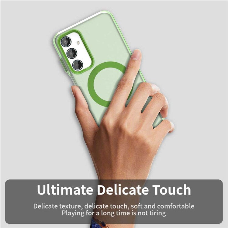 For Samsung Galaxy M35 5G Case Compatible with MagSafe PC+TPU+PET Anti-Drop Phone Cover - Green