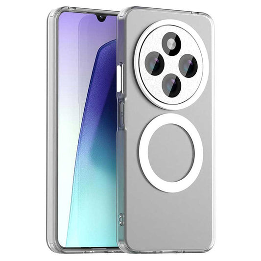 For Xiaomi Poco C75 4G / Redmi 14R 5G / 14C 4G Case Compatible with MagSafe PC+TPU+PET Anti-Drop Phone Cover - White