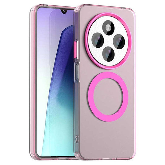 For Xiaomi Poco C75 4G / Redmi 14R 5G / 14C 4G Case Compatible with MagSafe PC+TPU+PET Anti-Drop Phone Cover - Red