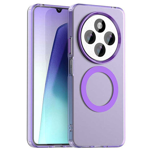 For Xiaomi Poco C75 4G / Redmi 14R 5G / 14C 4G Case Compatible with MagSafe PC+TPU+PET Anti-Drop Phone Cover - Purple