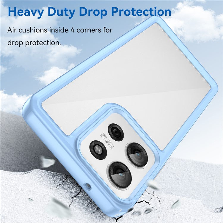 For Motorola Moto G75 5G Case TPU+Acrylic Protective Clear Phone Cover - Blue