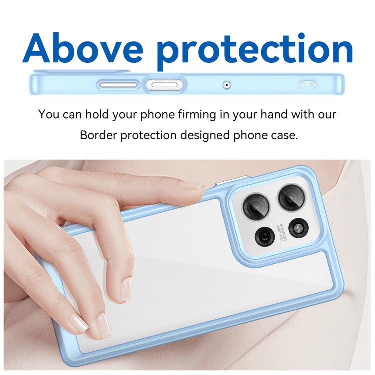 For Motorola Moto G75 5G Case TPU+Acrylic Protective Clear Phone Cover - Blue