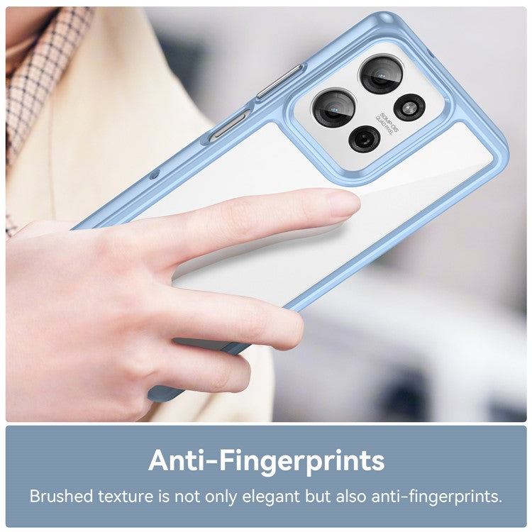 For Motorola Moto G75 5G Case TPU+Acrylic Protective Clear Phone Cover - Blue