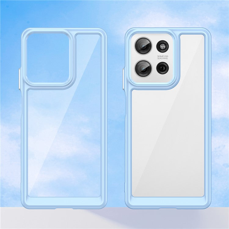For Motorola Moto G75 5G Case TPU+Acrylic Protective Clear Phone Cover - Blue