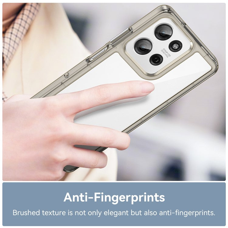 For Motorola Moto G75 5G Case TPU+Acrylic Protective Clear Phone Cover - Transparent Grey