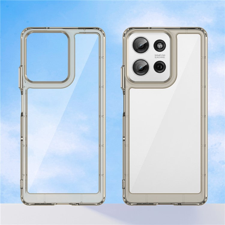 For Motorola Moto G75 5G Case TPU+Acrylic Protective Clear Phone Cover - Transparent Grey