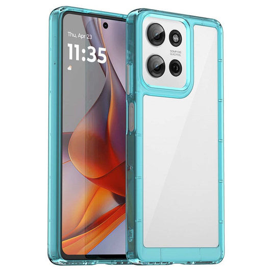 For Motorola Moto G75 5G Case TPU+Acrylic Protective Clear Phone Cover - Transparent Blue