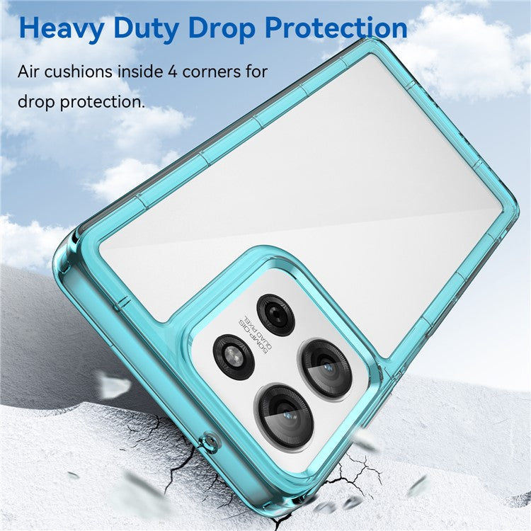 For Motorola Moto G75 5G Case TPU+Acrylic Protective Clear Phone Cover - Transparent Blue