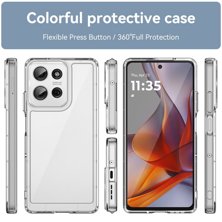 For Motorola Moto G75 5G Case TPU+Acrylic Protective Clear Phone Cover - Transparent