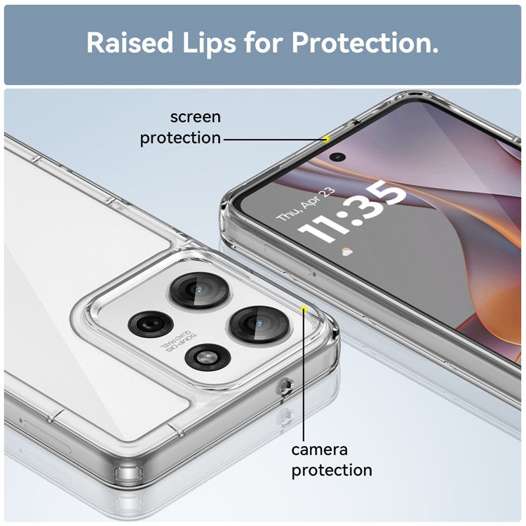 For Motorola Moto G75 5G Case TPU+Acrylic Protective Clear Phone Cover - Transparent