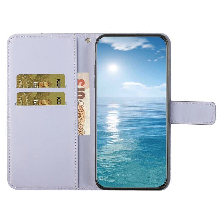 For Infinix Note 40 Pro 4G  /  5G  /  40 Pro+ Case Leather Case Ethnic Style Wallet Phone Cover with Strap - Purple