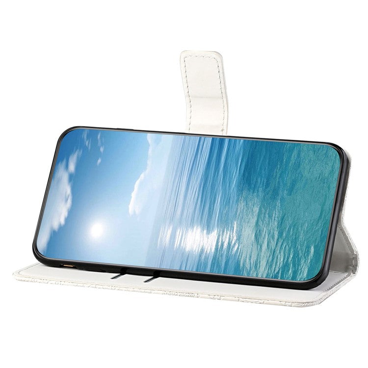 For TECNO Spark Go 2024 4G  /  Spark 20  /  20C  /  Pop 8  /  Infinix Smart 8 4G  /  8 Plus  /  8 Pro 4G Case Leather Case Ethnic Style Wallet Phone Cover with Strap - White