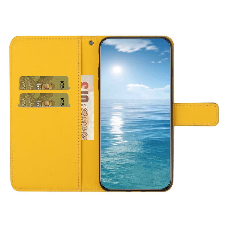 For Infinix Note 30 Pro 4G Case Leather Case Ethnic Style Wallet Phone Cover with Strap - Yellow
